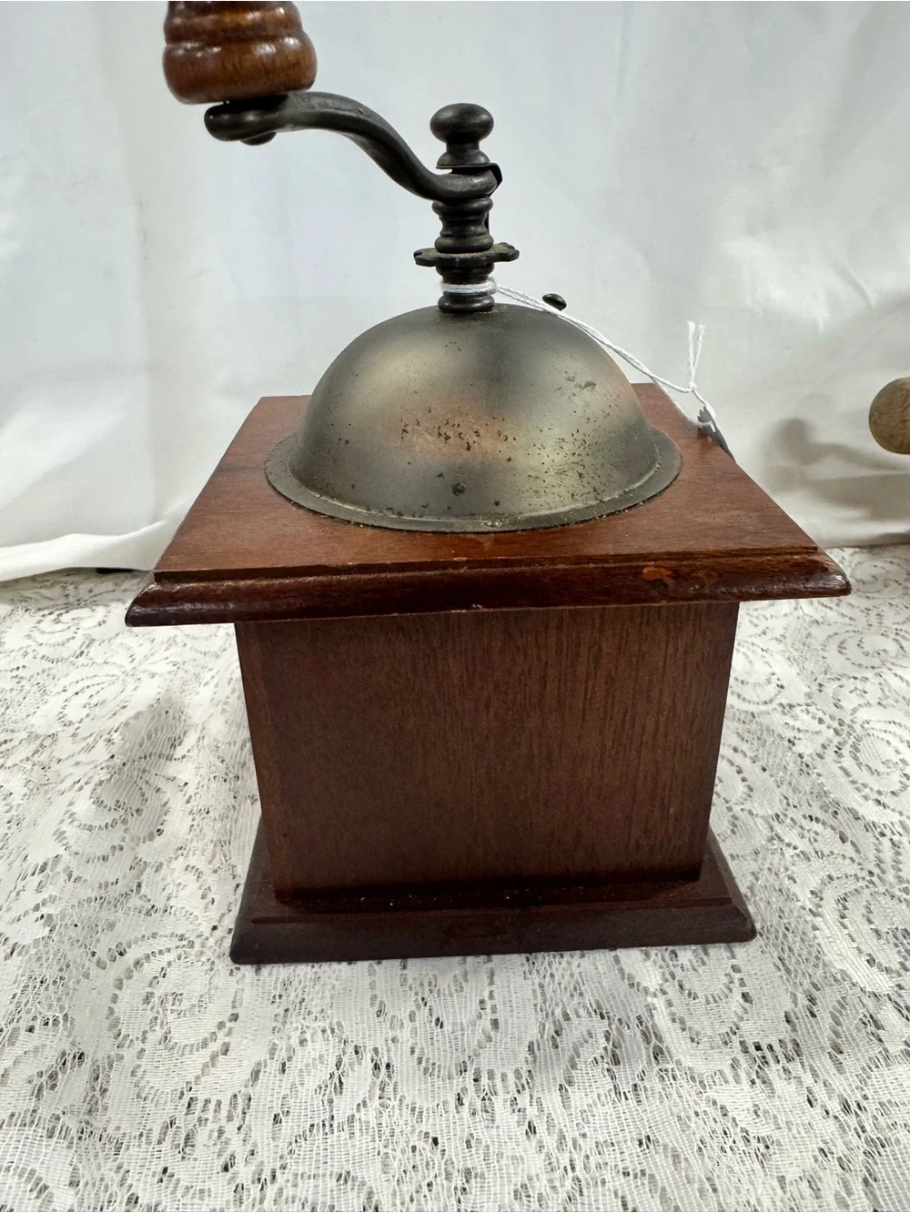 Vintage Style Brown Coffee Grinder with Wooden Handle